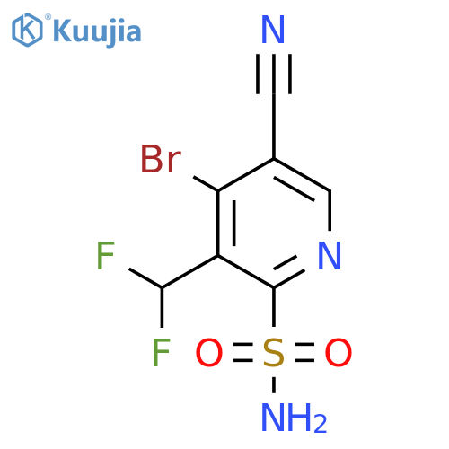 4-Bromo-5-cyano-3-(difluoromethyl)pyridine-2-sulfonamide structure