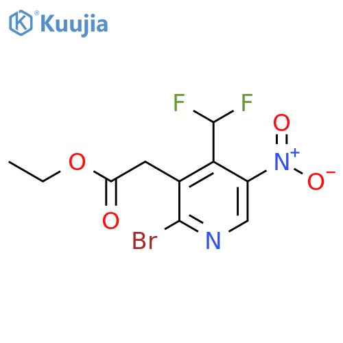 Ethyl 2-bromo-4-(difluoromethyl)-5-nitropyridine-3-acetate structure
