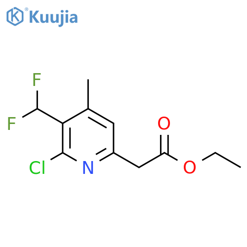Ethyl 2-chloro-3-(difluoromethyl)-4-methylpyridine-6-acetate structure