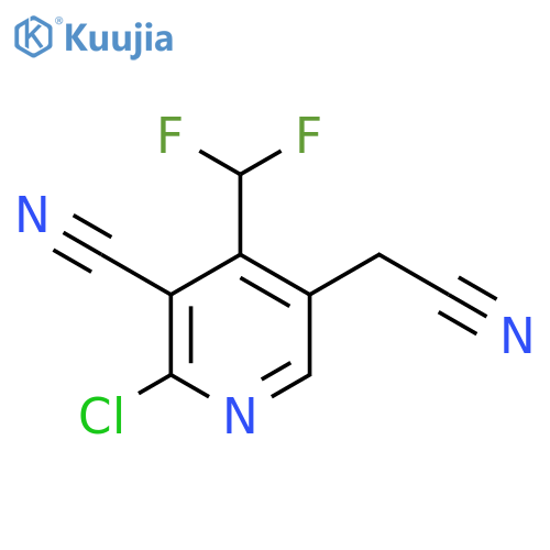 2-Chloro-3-cyano-4-(difluoromethyl)pyridine-5-acetonitrile structure