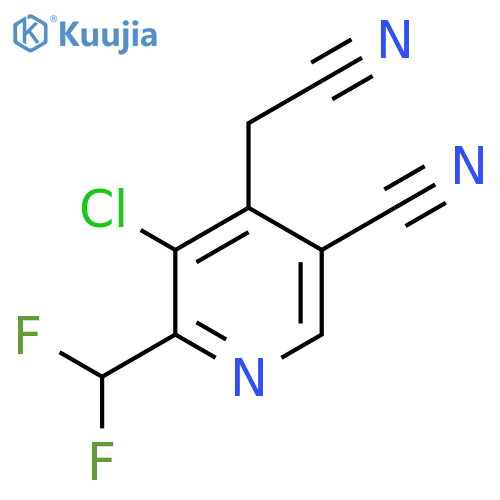 3-Chloro-5-cyano-2-(difluoromethyl)pyridine-4-acetonitrile structure