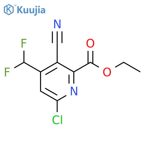 Ethyl 6-chloro-3-cyano-4-(difluoromethyl)pyridine-2-carboxylate structure