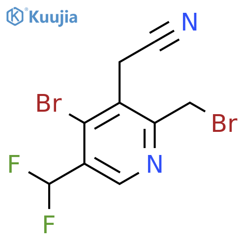 4-Bromo-2-(bromomethyl)-5-(difluoromethyl)pyridine-3-acetonitrile structure