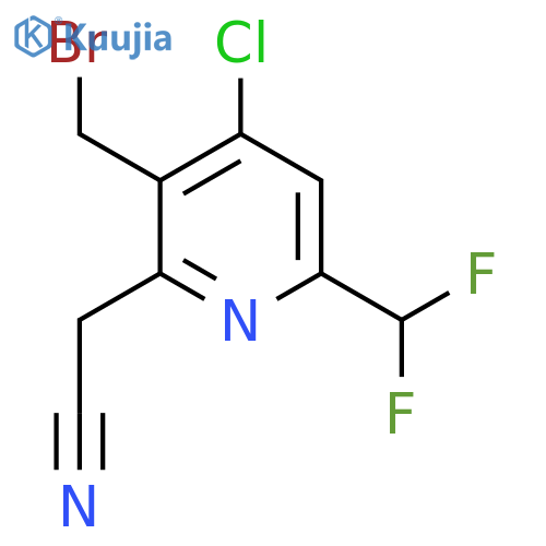 3-(Bromomethyl)-4-chloro-6-(difluoromethyl)pyridine-2-acetonitrile structure