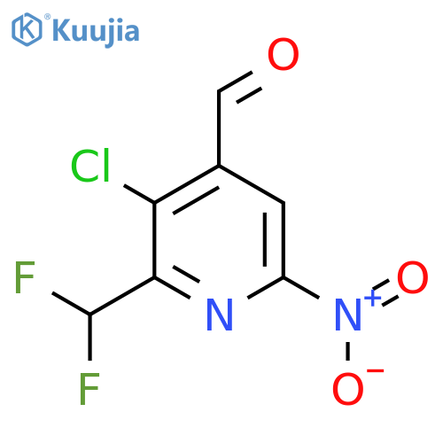 3-Chloro-2-(difluoromethyl)-6-nitropyridine-4-carboxaldehyde structure