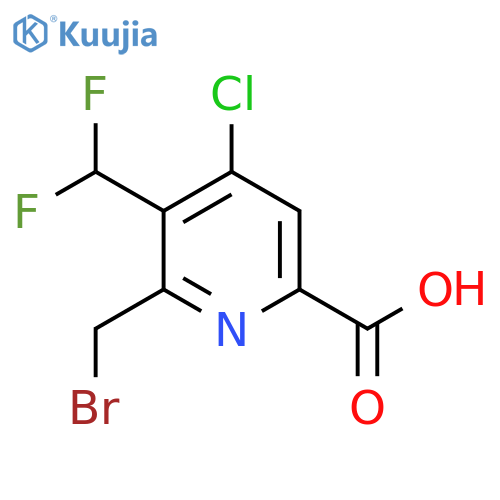 2-(Bromomethyl)-4-chloro-3-(difluoromethyl)pyridine-6-carboxylic acid structure