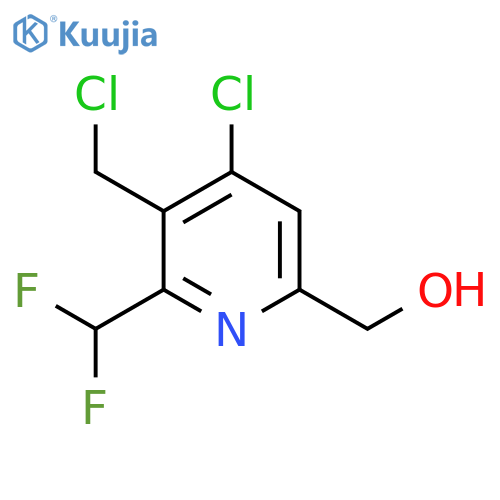 4-Chloro-3-(chloromethyl)-2-(difluoromethyl)pyridine-6-methanol structure