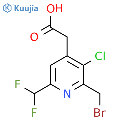 2-(Bromomethyl)-3-chloro-6-(difluoromethyl)pyridine-4-acetic acid structure