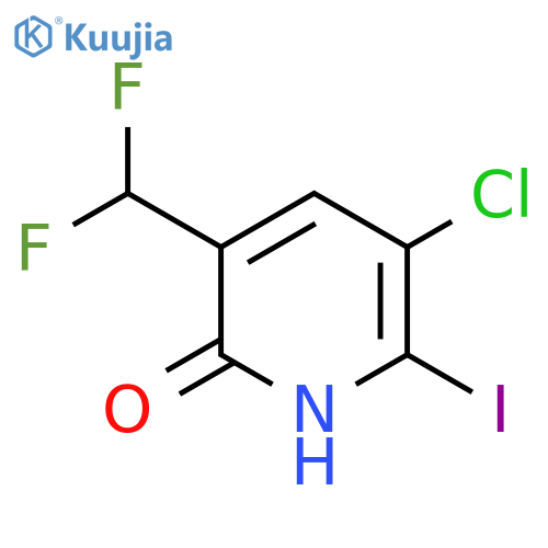 3-Chloro-5-(difluoromethyl)-6-hydroxy-2-iodopyridine structure