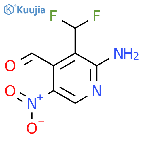 2-Amino-3-(difluoromethyl)-5-nitropyridine-4-carboxaldehyde structure