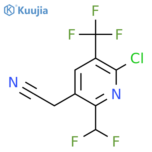 2-Chloro-6-(difluoromethyl)-3-(trifluoromethyl)pyridine-5-acetonitrile structure