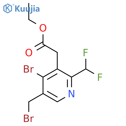 Ethyl 4-bromo-5-(bromomethyl)-2-(difluoromethyl)pyridine-3-acetate structure