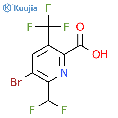 3-Bromo-2-(difluoromethyl)-5-(trifluoromethyl)pyridine-6-carboxylic acid structure