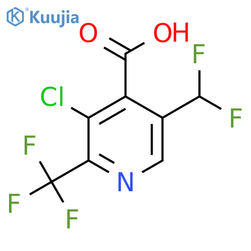 3-Chloro-5-(difluoromethyl)-2-(trifluoromethyl)pyridine-4-carboxylic acid structure