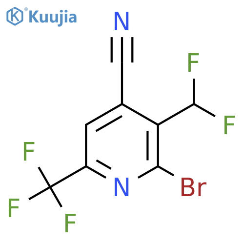 2-Bromo-4-cyano-3-(difluoromethyl)-6-(trifluoromethyl)pyridine structure