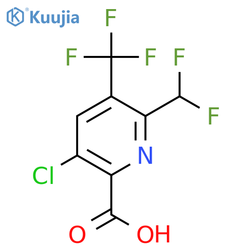 5-Chloro-2-(difluoromethyl)-3-(trifluoromethyl)pyridine-6-carboxylic acid structure