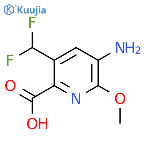 3-Amino-5-(difluoromethyl)-2-methoxypyridine-6-carboxylic acid structure