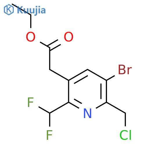 Ethyl 3-bromo-2-(chloromethyl)-6-(difluoromethyl)pyridine-5-acetate structure