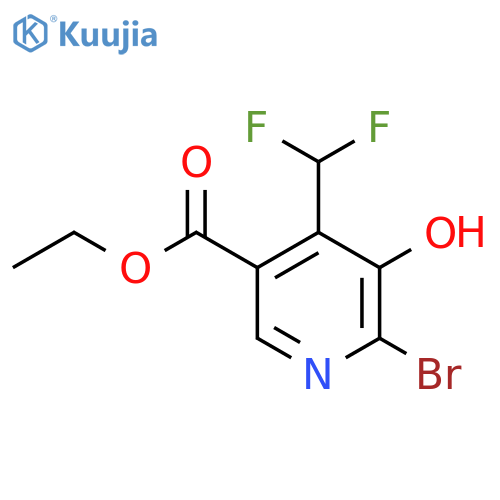 Ethyl 2-bromo-4-(difluoromethyl)-3-hydroxypyridine-5-carboxylate structure