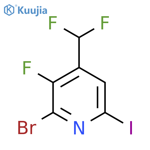 2-Bromo-4-(difluoromethyl)-3-fluoro-6-iodopyridine structure