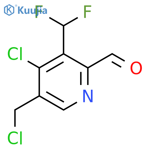 4-Chloro-5-(chloromethyl)-3-(difluoromethyl)pyridine-2-carboxaldehyde structure
