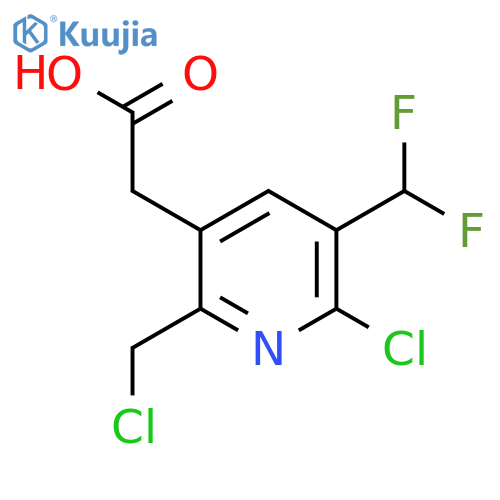 2-Chloro-6-(chloromethyl)-3-(difluoromethyl)pyridine-5-acetic acid structure