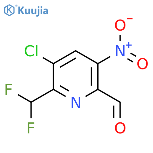 3-Chloro-2-(difluoromethyl)-5-nitropyridine-6-carboxaldehyde structure