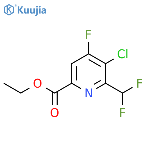 Ethyl 3-chloro-2-(difluoromethyl)-4-fluoropyridine-6-carboxylate structure