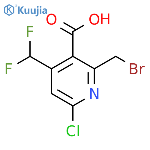 2-(Bromomethyl)-6-chloro-4-(difluoromethyl)pyridine-3-carboxylic acid structure