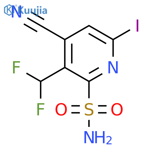 4-Cyano-3-(difluoromethyl)-6-iodopyridine-2-sulfonamide structure