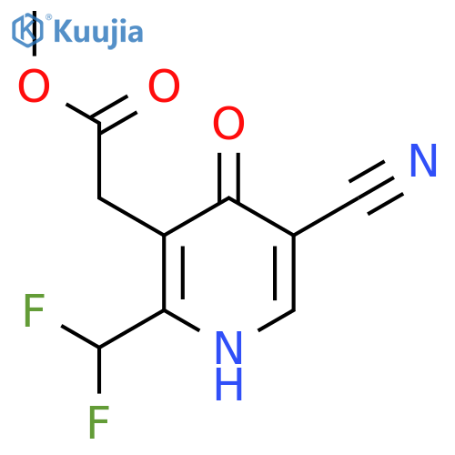 Methyl 5-cyano-2-(difluoromethyl)-4-hydroxypyridine-3-acetate structure