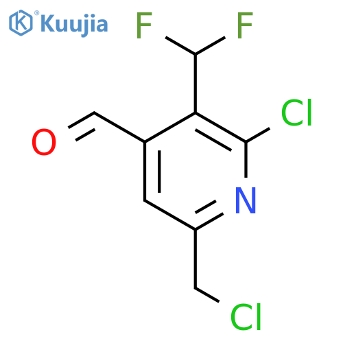 2-Chloro-6-(chloromethyl)-3-(difluoromethyl)pyridine-4-carboxaldehyde structure