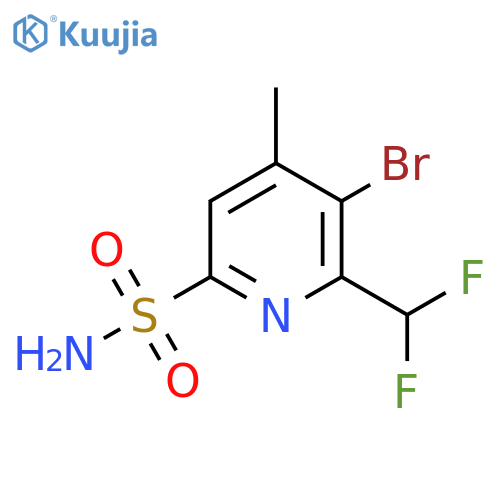 3-Bromo-2-(difluoromethyl)-4-methylpyridine-6-sulfonamide structure