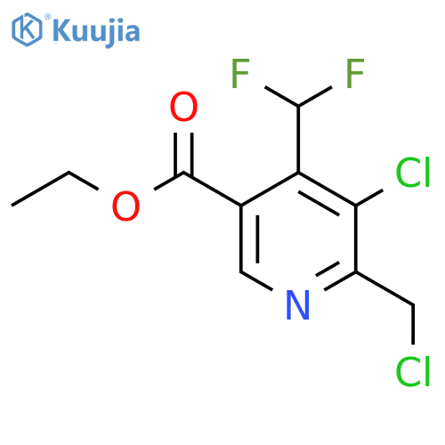 Ethyl 3-chloro-2-(chloromethyl)-4-(difluoromethyl)pyridine-5-carboxylate structure