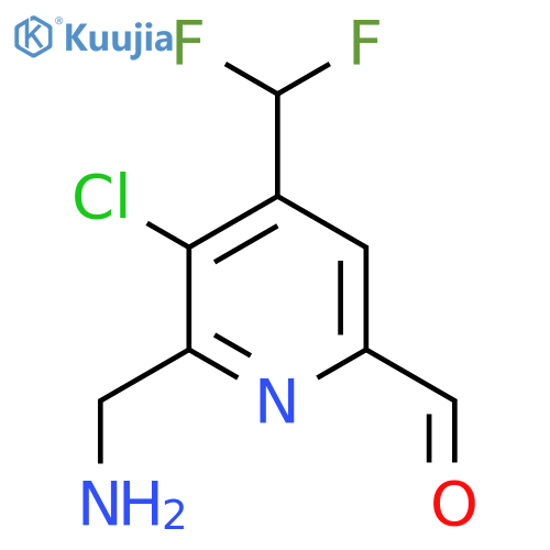 2-(Aminomethyl)-3-chloro-4-(difluoromethyl)pyridine-6-carboxaldehyde structure