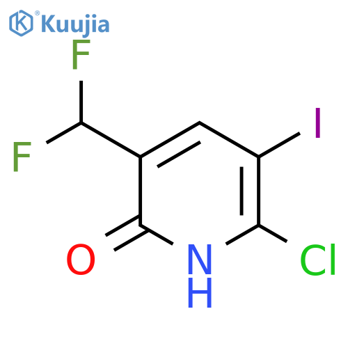 2-Chloro-5-(difluoromethyl)-6-hydroxy-3-iodopyridine structure