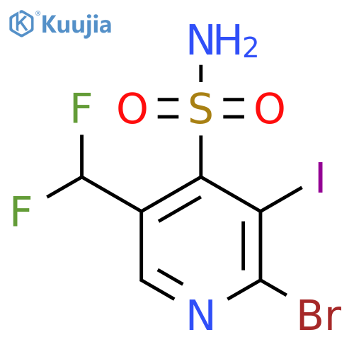 2-Bromo-5-(difluoromethyl)-3-iodopyridine-4-sulfonamide structure