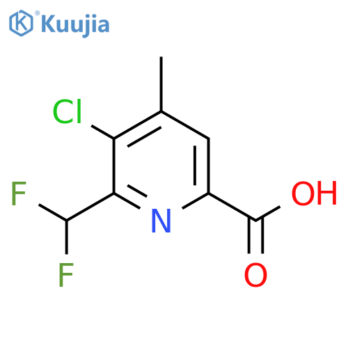 3-Chloro-2-(difluoromethyl)-4-methylpyridine-6-carboxylic acid structure
