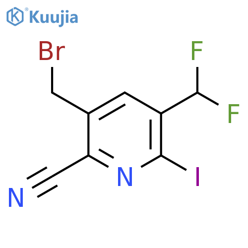 3-(Bromomethyl)-2-cyano-5-(difluoromethyl)-6-iodopyridine structure