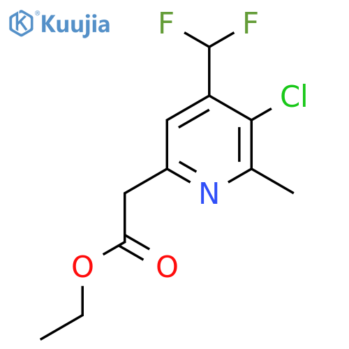 Ethyl 3-chloro-4-(difluoromethyl)-2-methylpyridine-6-acetate structure