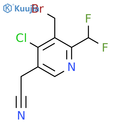 3-(Bromomethyl)-4-chloro-2-(difluoromethyl)pyridine-5-acetonitrile structure