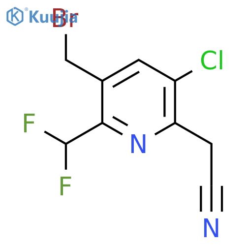 3-(Bromomethyl)-5-chloro-2-(difluoromethyl)pyridine-6-acetonitrile structure