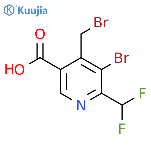3-Bromo-4-(bromomethyl)-2-(difluoromethyl)pyridine-5-carboxylic acid structure