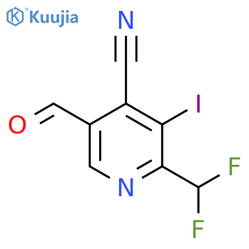 4-Cyano-2-(difluoromethyl)-3-iodopyridine-5-carboxaldehyde structure