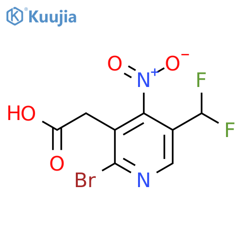 2-Bromo-5-(difluoromethyl)-4-nitropyridine-3-acetic acid structure