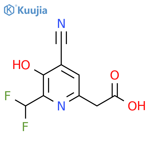4-Cyano-2-(difluoromethyl)-3-hydroxypyridine-6-acetic acid structure