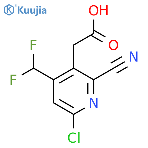 6-Chloro-2-cyano-4-(difluoromethyl)pyridine-3-acetic acid structure