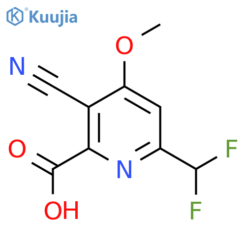 3-Cyano-6-(difluoromethyl)-4-methoxypyridine-2-carboxylic acid structure
