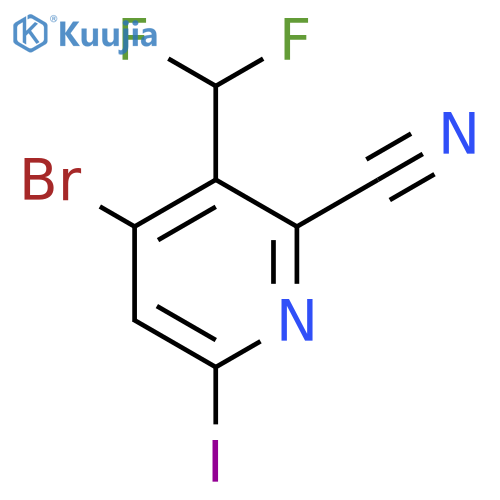 4-Bromo-2-cyano-3-(difluoromethyl)-6-iodopyridine structure
