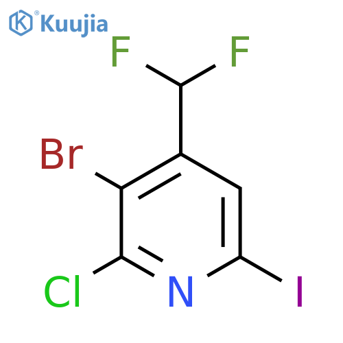 3-Bromo-2-chloro-4-(difluoromethyl)-6-iodopyridine structure
